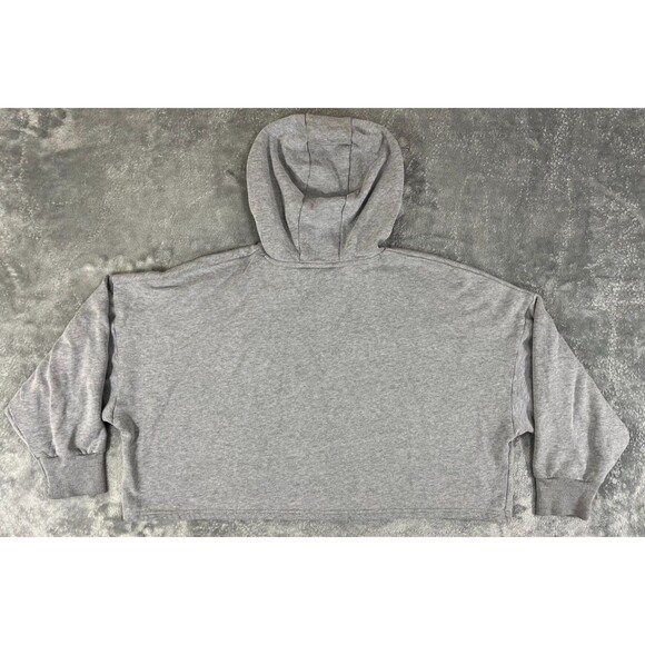 Under Armour Project Rock Hoodie Women's Medium Gray Loose Cropped Sweatshirt - Picture 3 of 9